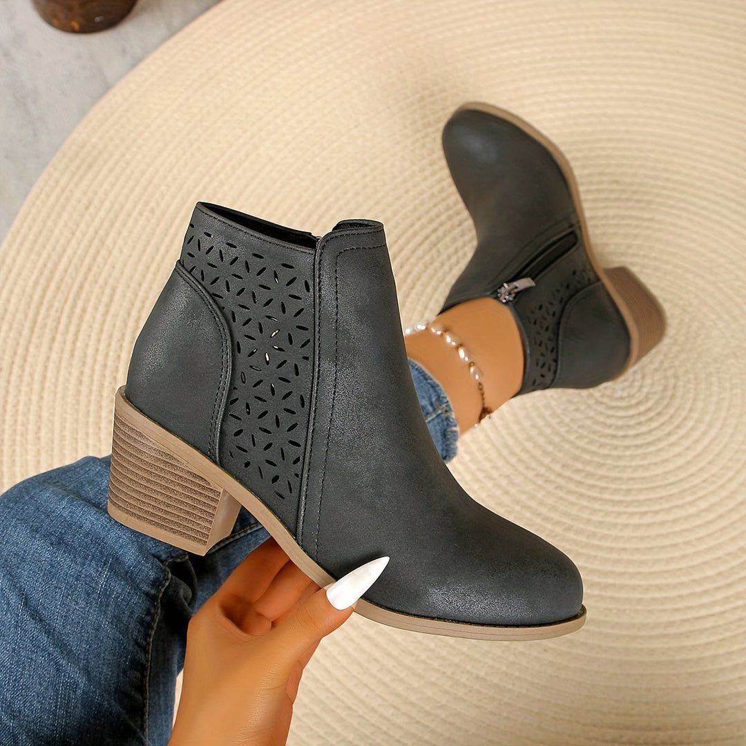 Bottines femme à enfiler avec zip latéral – Greta – vue 2