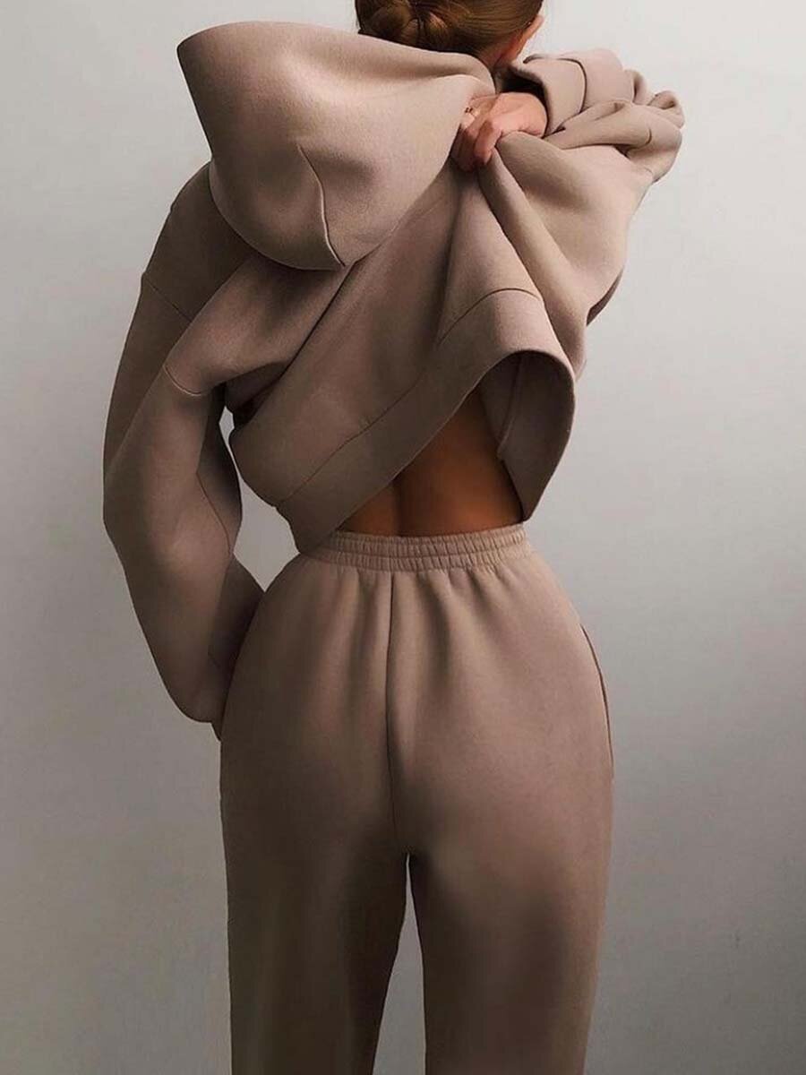 Ensemble deux pièces homme en maille à capuche – Cosy – vue 2