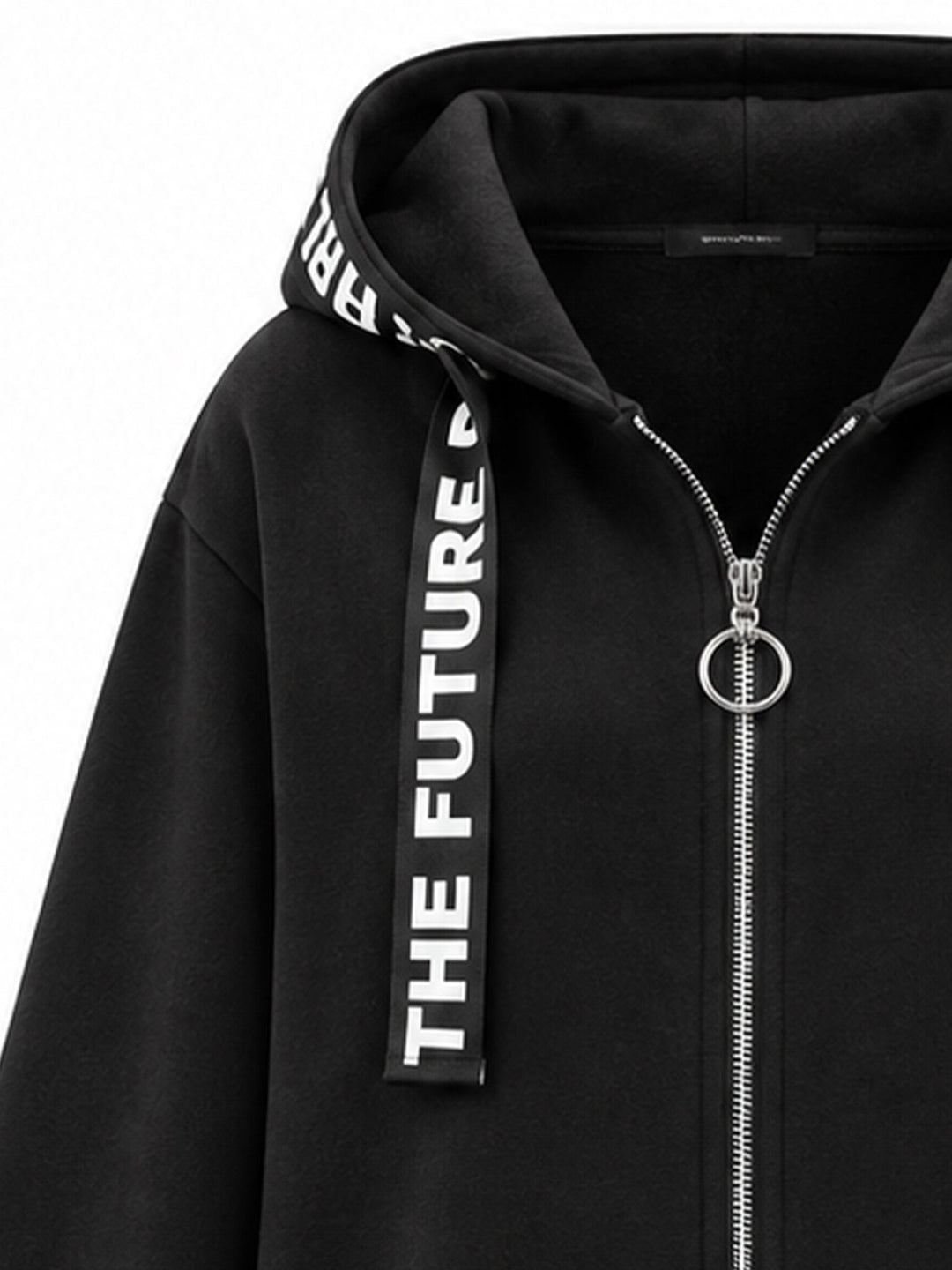 Manteau sweat long femme oversize zippé à capuche – Léonie - vue 6
