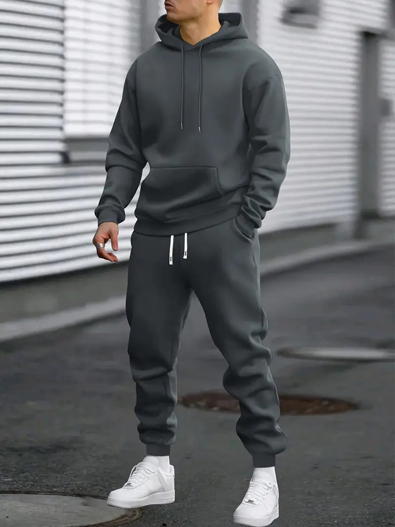 Ensemble homme sweat et pantalon décontracté élégant – Daniel – Gris foncé