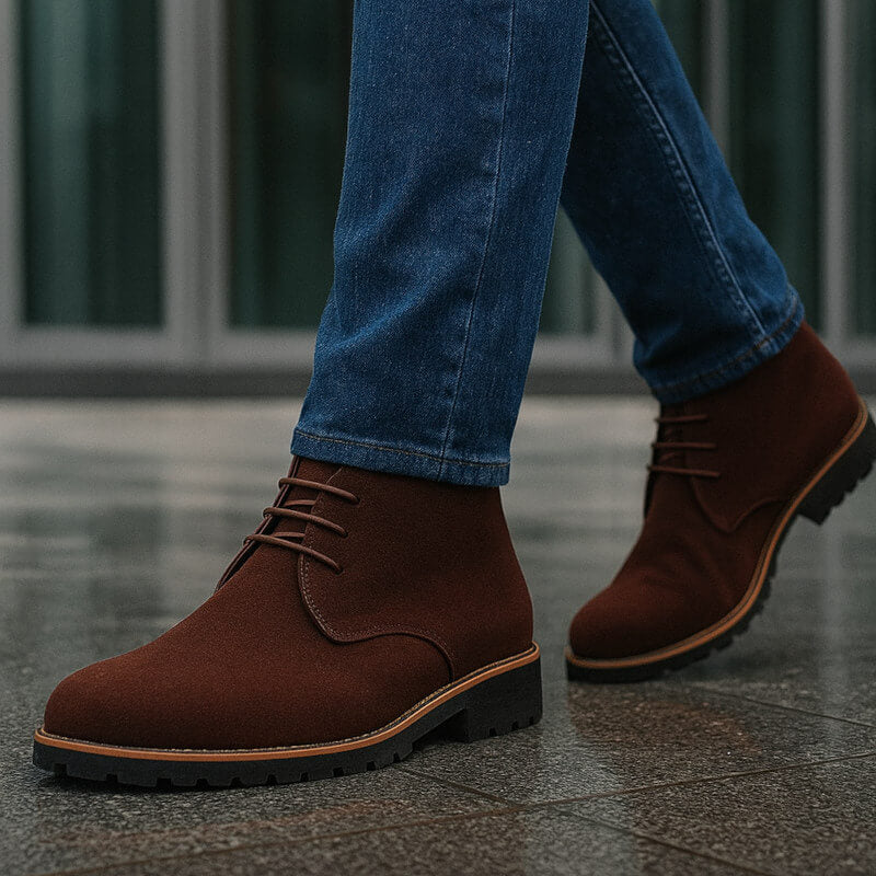Chukka boots homme effet daim à lacets et semelle crantée – Maxime - vue 1
