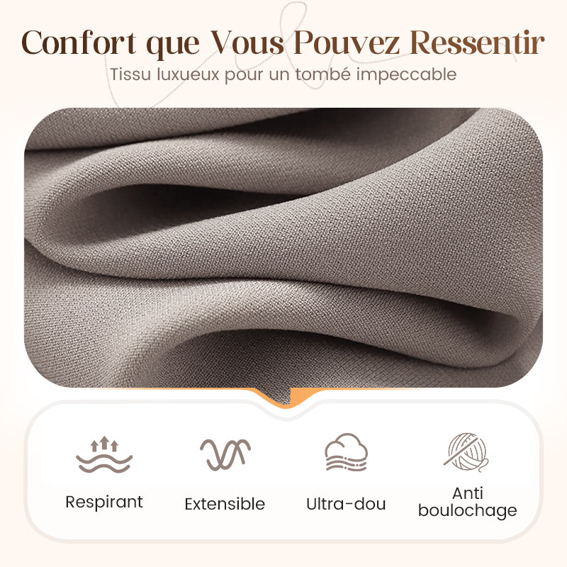 Ensemble 3 pièces femme gilet long, haut et pantalon à ceinture – Héloïse - vue 7