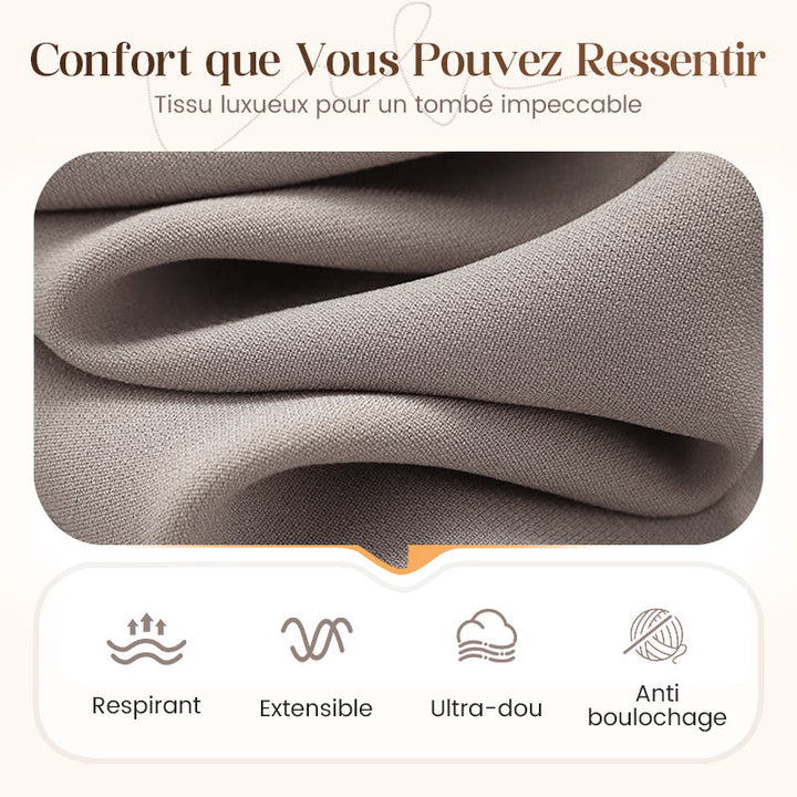 Ensemble 3 pièces femme gilet long, haut et pantalon à ceinture – Héloïse - vue 7
