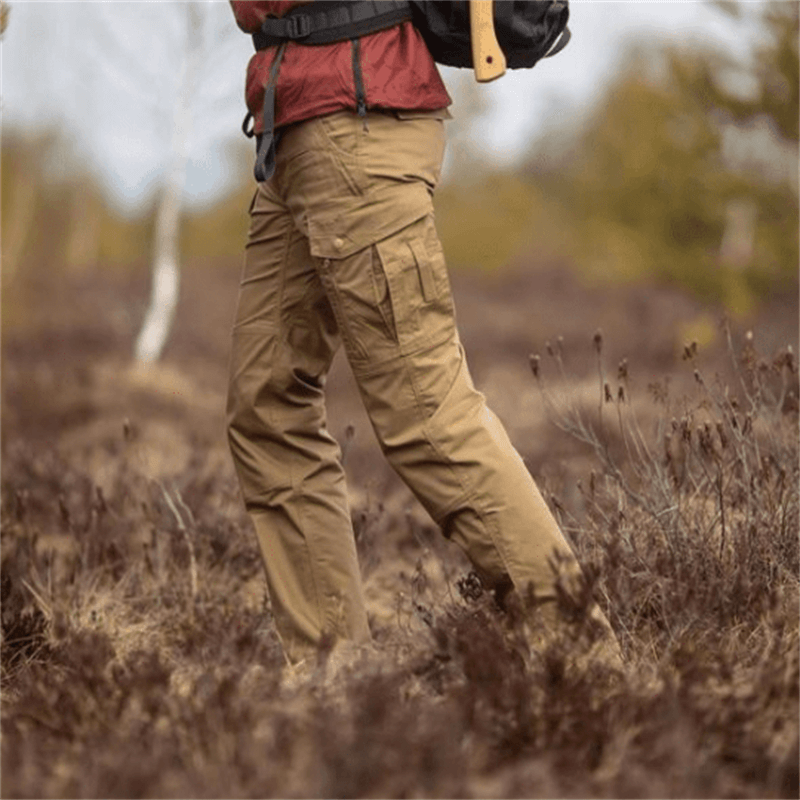 Pantalon cargo homme déperlant multi-poches coupe droite – Mathis - Kaki