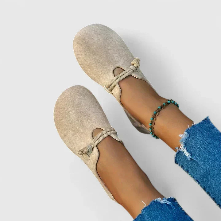 Mocassins femme orthopédiques à détail cordage – Lynda – vue 3