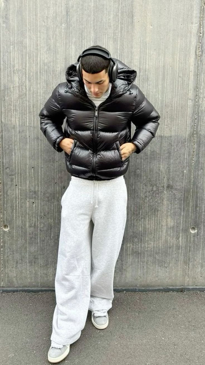 Doudoune homme chaude et moderne doublée sherpa – Liam – Noir