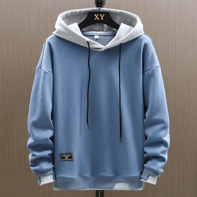 Sweat à capuche homme classique et confortable à poches – Lucas – Bleu