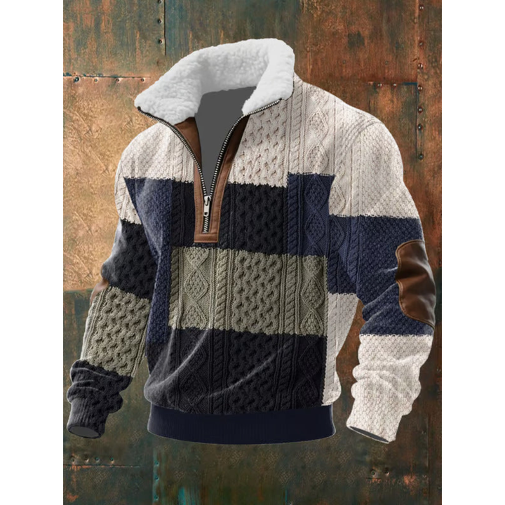Pull homme en polaire à col haut doublé – Silvoro – vue 18
