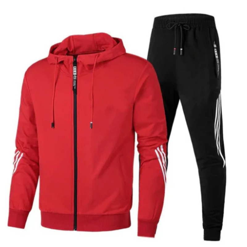 Ensemble homme sweat à capuche et pantalon streetwear moderne – David – Rouge