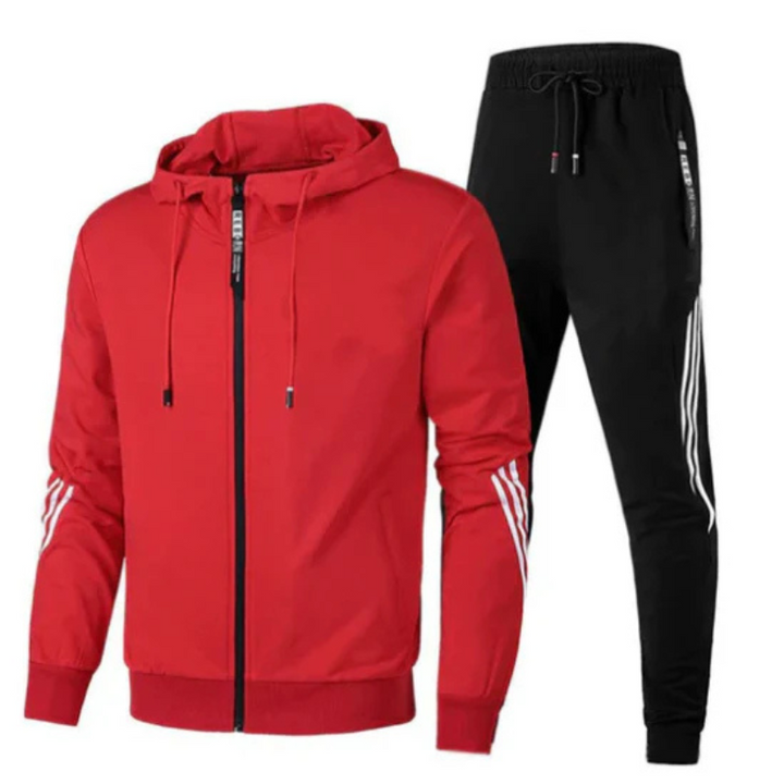 Ensemble homme sweat à capuche et pantalon streetwear moderne – David – Rouge
