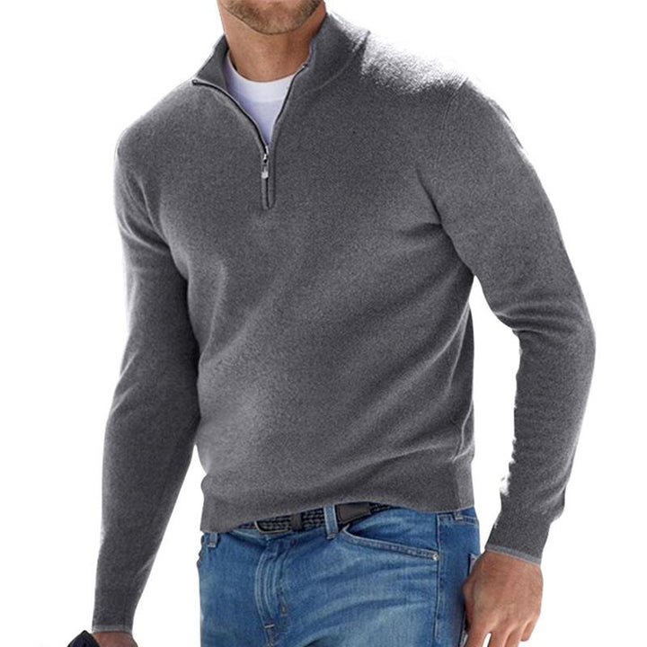 Pull demi-zip homme premium en maille côtelée – Erik – Dégradé