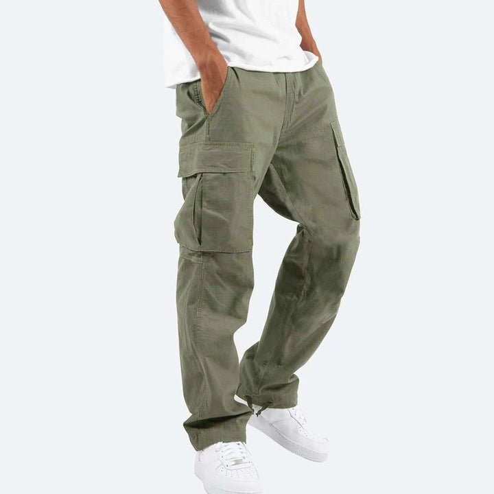 Pantalon cargo homme ample en coton mélangé à chevilles resserrables – Florian - vue 1