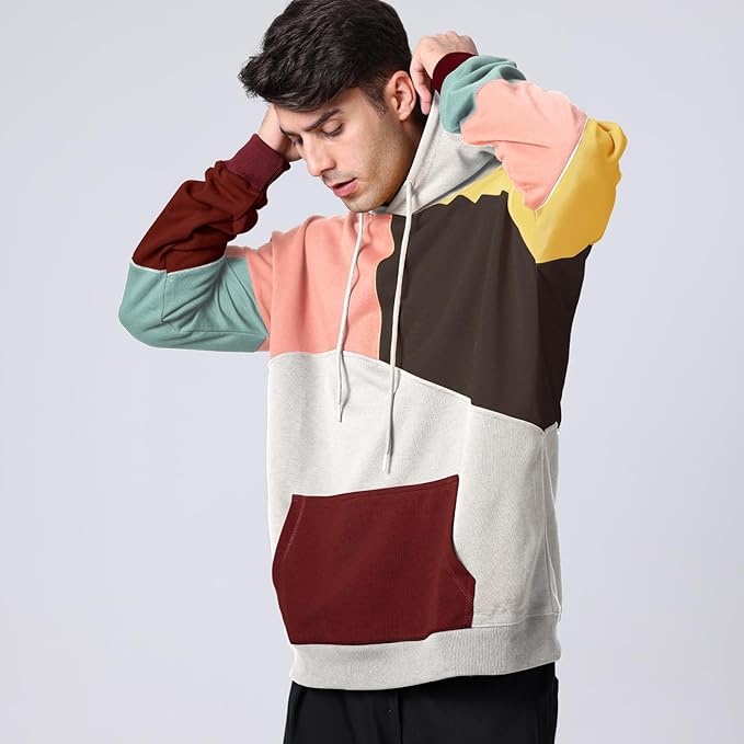 Sweat à capuche homme color block à poche kangourou – Nathan - vue 8
