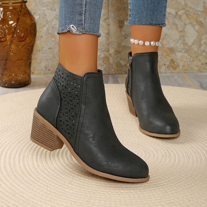 Bottines femme à enfiler avec zip latéral – Greta – vue 8