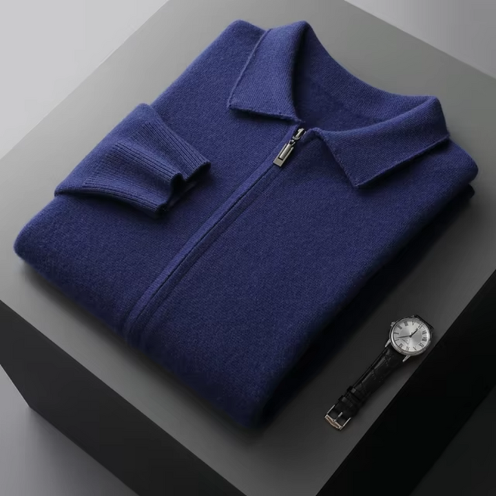Cardigan zippé homme élégant en maille – Ethan – vue 3