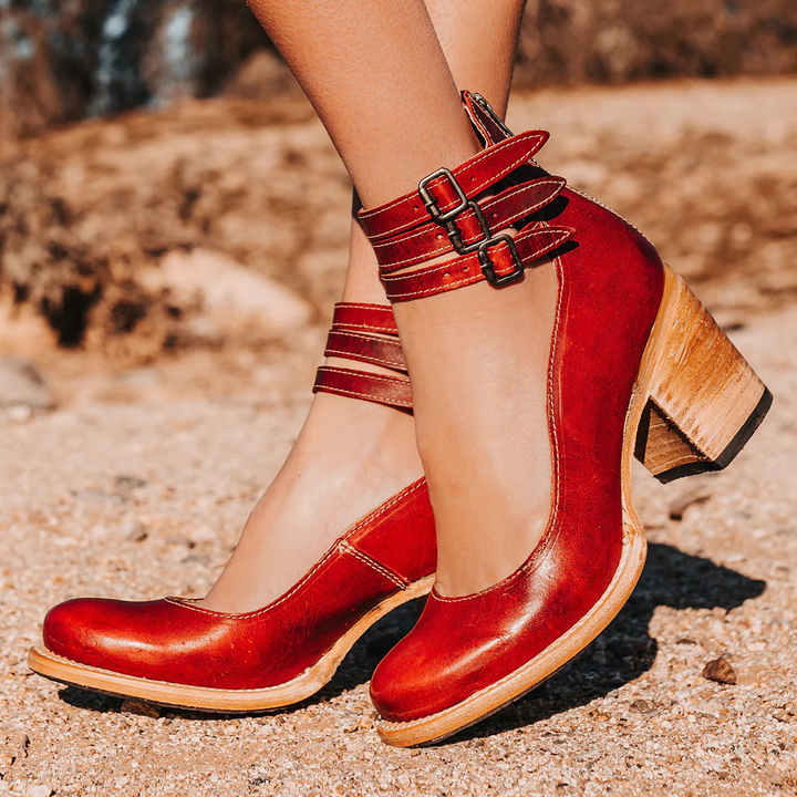 Bottines femme élégantes et confortables – Cassiopée – Rouge