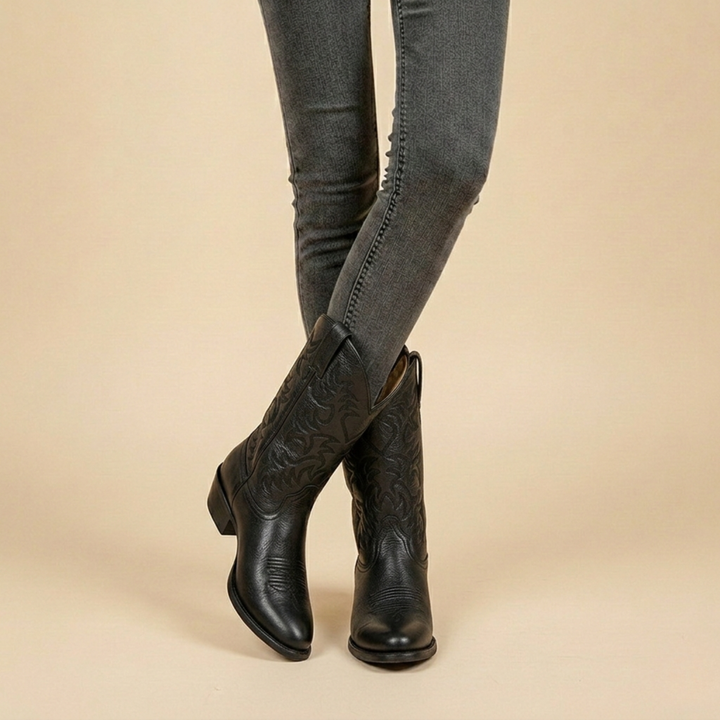 Bottines western femme en cuir à bout pointu – Amelia – vue 7