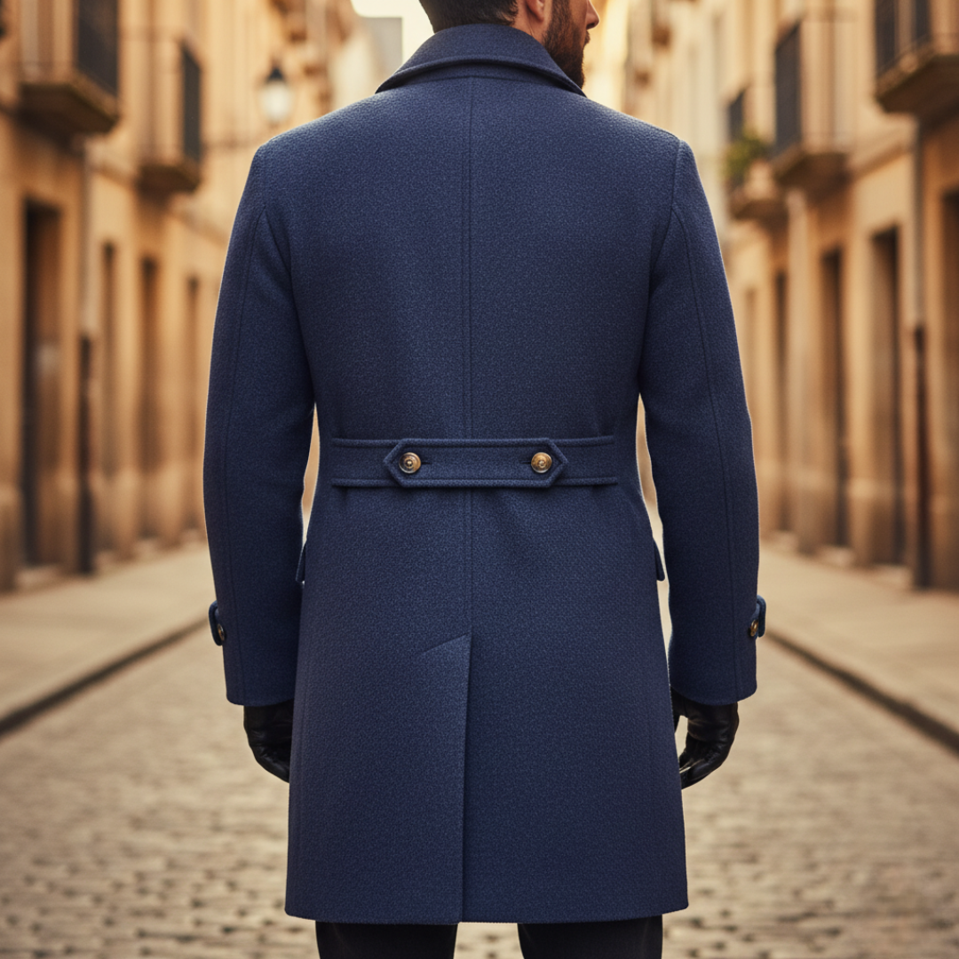 Manteau homme classique en laine à larges revers – Henri – vue 8