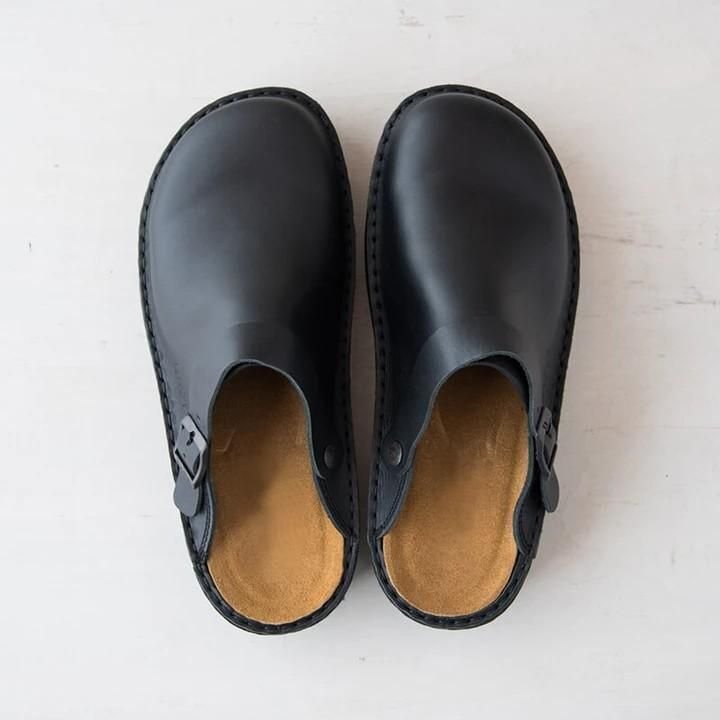 Mules homme orthopédiques à boucle réglable – Sabots – Noir