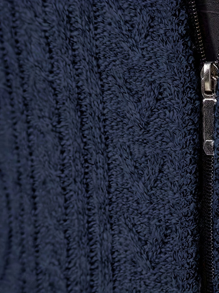 Cardigan zippé homme en maille torsadée à col montant – Henrik – vue 16