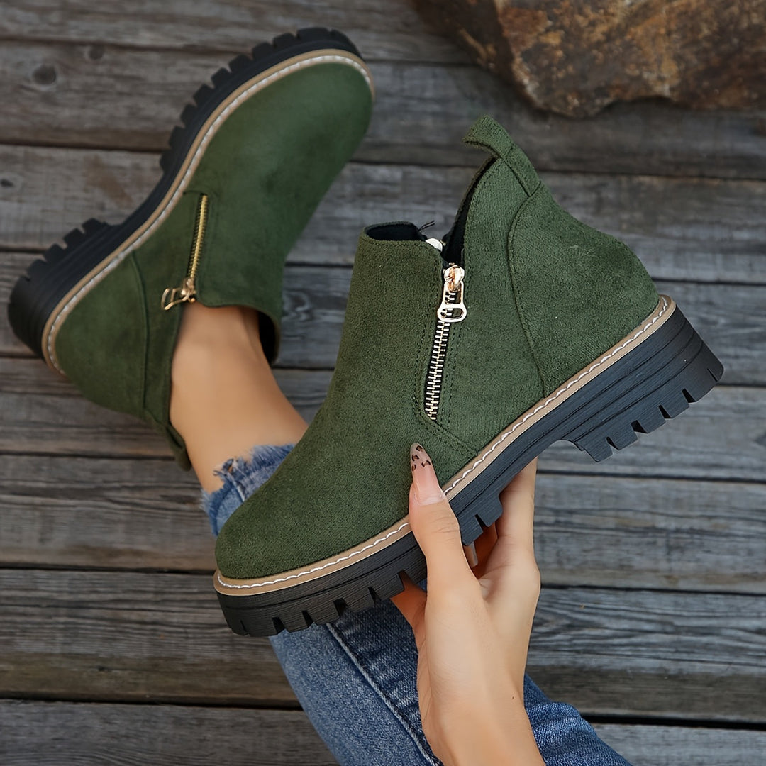 Bottes orthopédiques femme à zip et semelle antidérapante – Raely – Vert