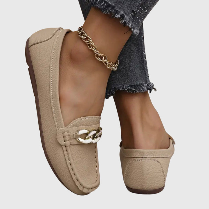 Mocassins femme orthopédiques à chaîne dorée et semelle rembourrée – Melissa – vue 7