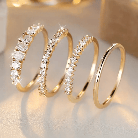 Bagues Empilables avec Zirconium en Or 14k