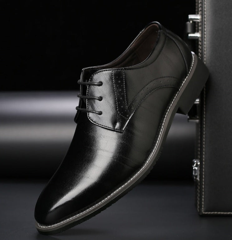 Chaussures de ville homme à lacets en cuir – Louis – Noir