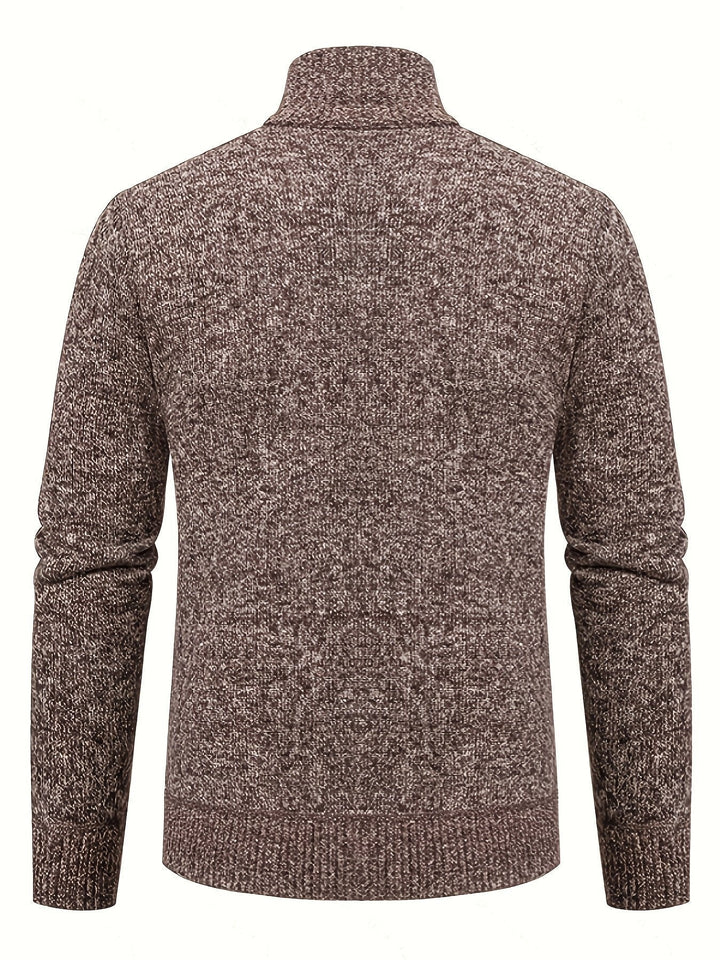 Cardigan zippé homme en maille torsadée à col montant – Henrik – vue 21