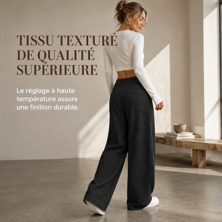 Pantalon large femme en velours côtelé taille haute – Juliette - vue 6