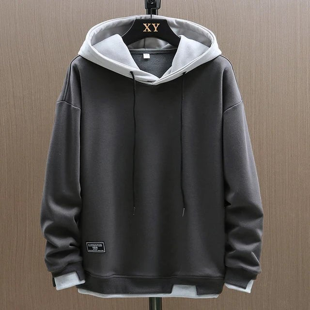 Sweat à capuche homme classique et confortable à poches – Lucas – Gris