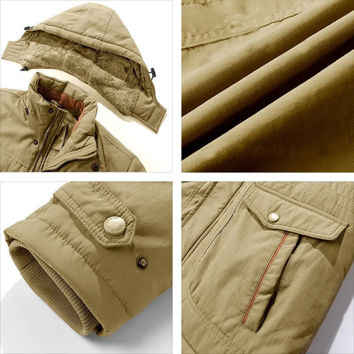 Manteau d'hiver homme robuste et imperméable à capuche amovible – Tobias – vue 18