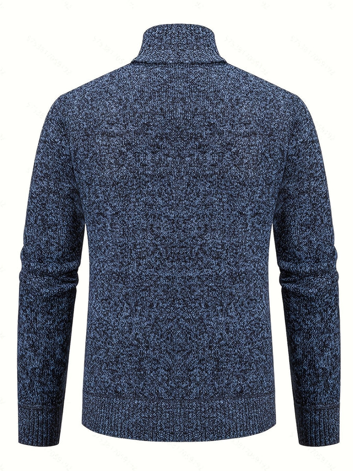 Cardigan zippé homme en maille torsadée à col montant – Henrik – vue 15