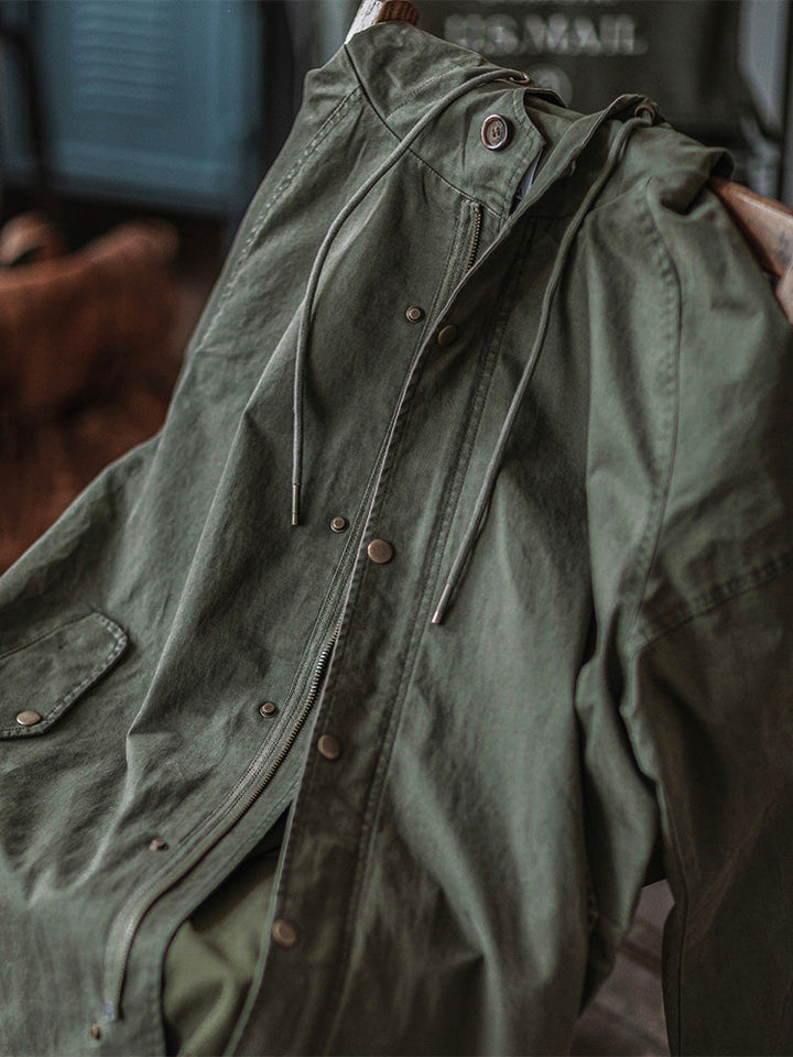Parka homme style militaire à capuche en coton coupe ample – Thibault - vue 6