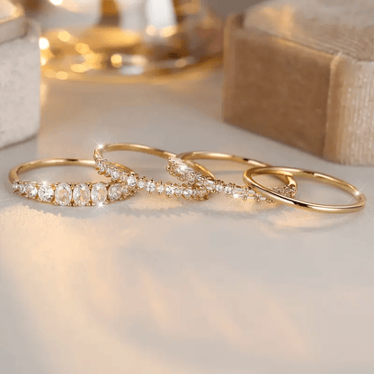 Bagues Empilables avec Zirconium en Or 14k