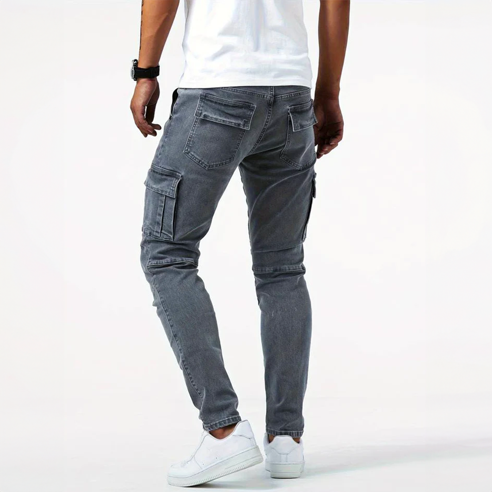 Jean cargo homme slim extensible à poches latérales – Mathis - vue 5