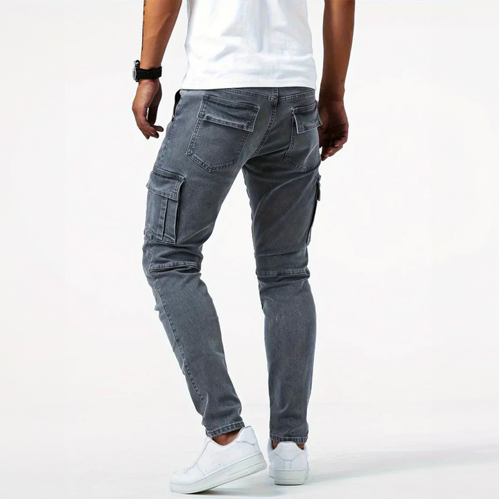 Jean cargo homme slim extensible à poches latérales – Mathis - vue 5