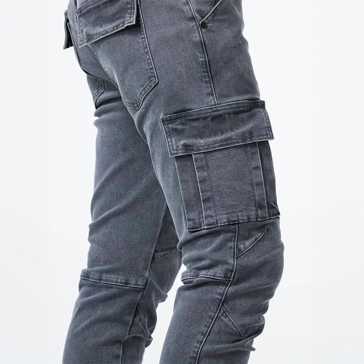 Jean cargo homme slim extensible à poches latérales – Mathis - vue 7