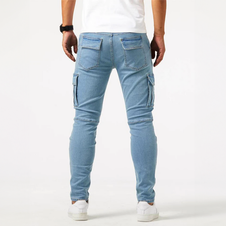 Jean cargo homme slim extensible à poches latérales – Mathis - vue 8