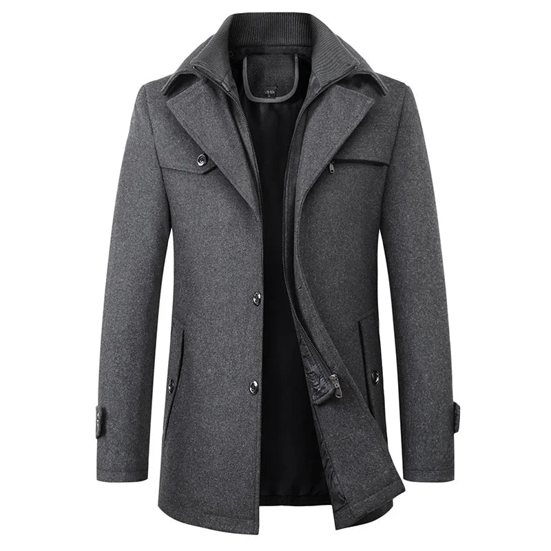 Manteau d'hiver homme imperméable pour le bureau et le quotidien – Business – Gris