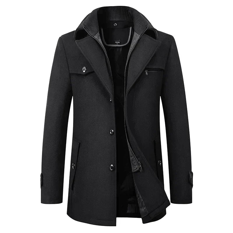 Manteau d'hiver homme imperméable pour le bureau et le quotidien – Business – Noir