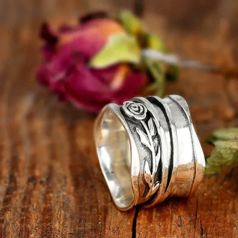 Bague Florale Vintage en Argent