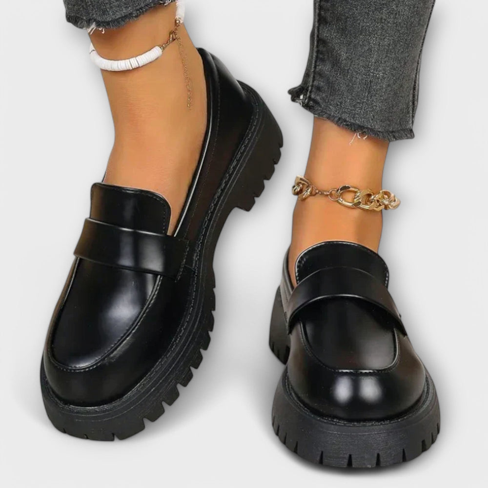Mocassins femme orthopédiques noirs élégants – Pia – vue 2