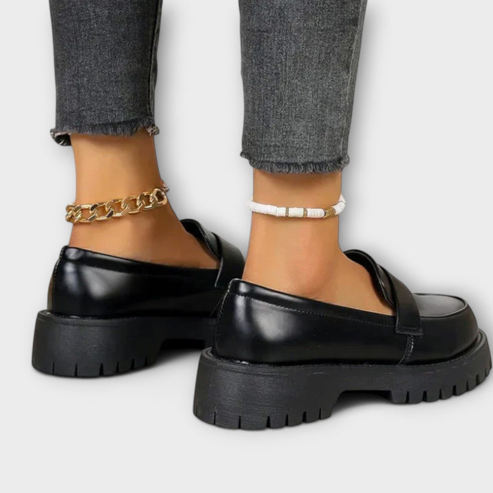 Mocassins femme orthopédiques noirs élégants – Pia – vue 3