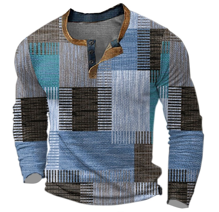 Pull homme texturé intemporel au look rétro coloré – Enrico – Bleu