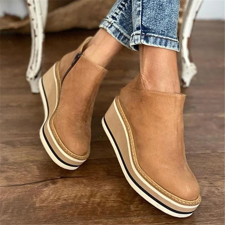 Bottines femme imperméables à zip latéral – Jeanne – Kaki