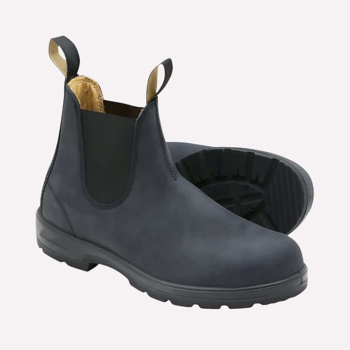 Bottines Chelsea unisexes à enfiler – Oscar – Noir / Marron