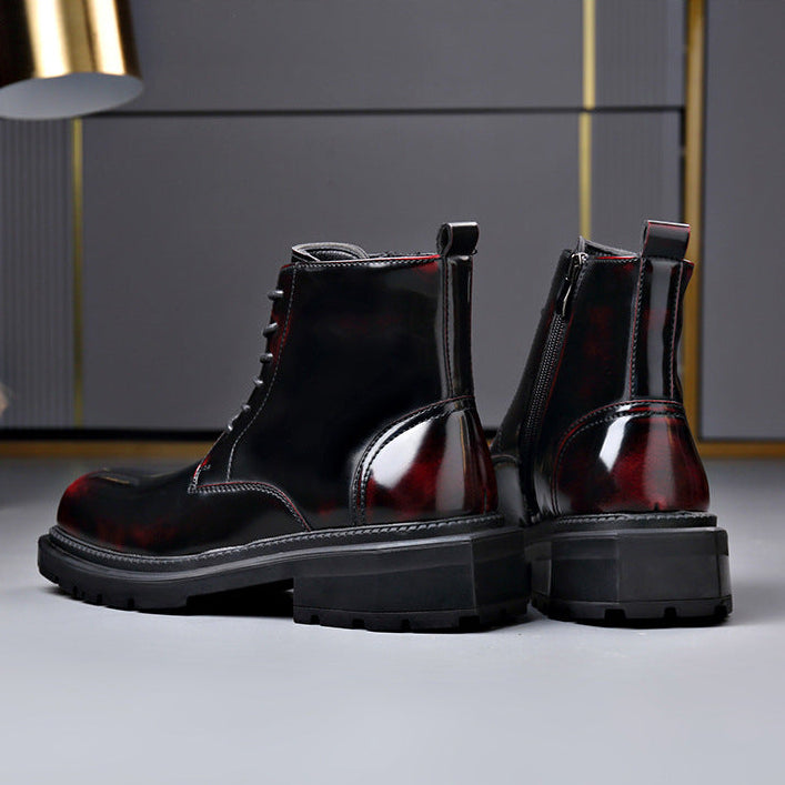 Bottines femme en cuir verni orthopédiques à semelle crantée – Rubis – vue 6