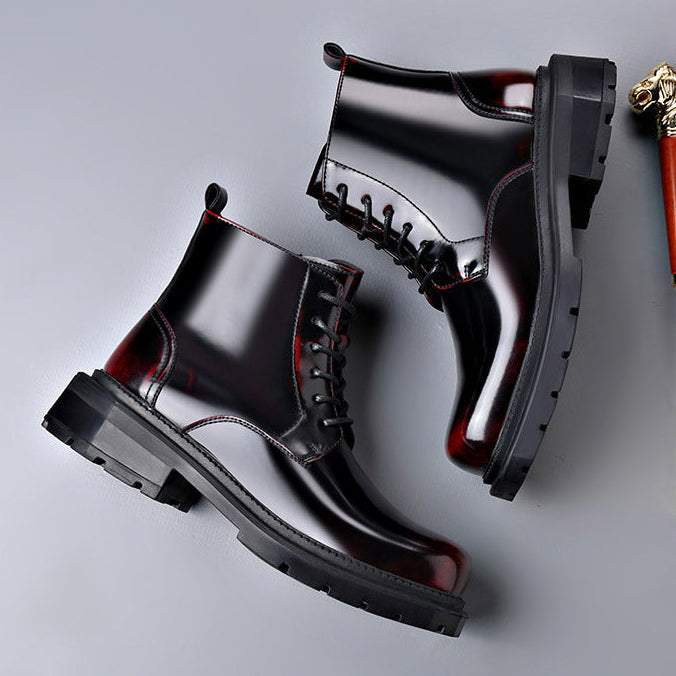 Bottines femme en cuir verni orthopédiques à semelle crantée – Rubis – vue 8
