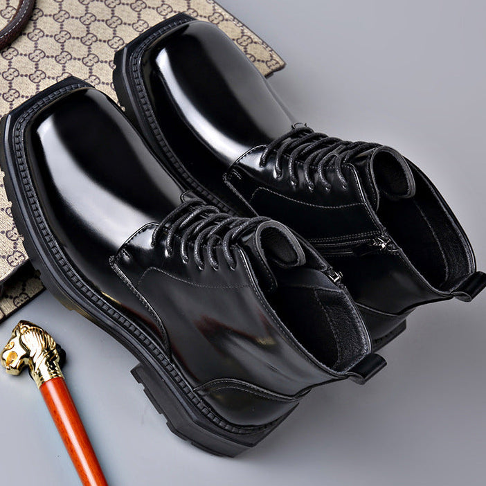 Bottines femme en cuir verni orthopédiques à semelle crantée – Rubis – vue 9